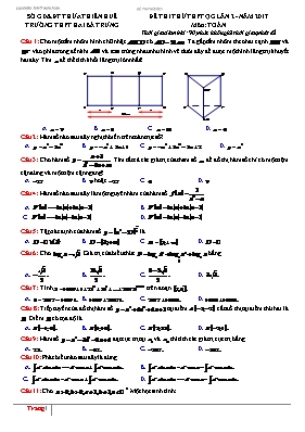 Đề thi thử THPT Quốc gia lần 2 môn Toán năm 2017 - Trường THPT Hai Bà Trưng (Có đáp án)